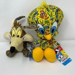 Warner Bros. Tweety and Wile E. Coyote Plush Set - Yellow and Brown